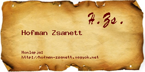 Hofman Zsanett névjegykártya